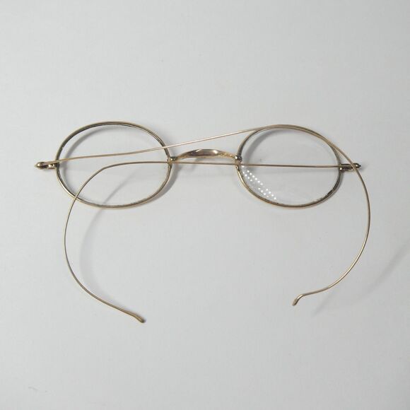 Wire Rimmed Glasses Stevens & Co Vintage Eyeglasses Goldtone Metal Frame - Picture 3 of 9